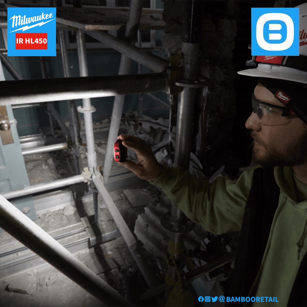 Milwaukee IR HL450, Đèn LED quấn đầu, IP54, Màu đỏ đen, 16110174