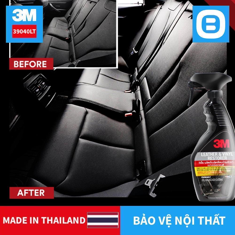 3M 39040LT Leathers & Vinyl Restorer, Chai xịt chăm sóc và bảo vệ nội thất ô tô, 400ml