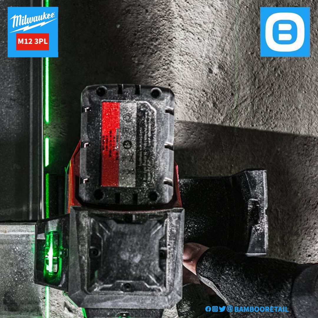 Milwaukee M12 3PL, Máy cân mực laser, 12V, 38m, 330˚, IP54, Màu đỏ đen, 6912703