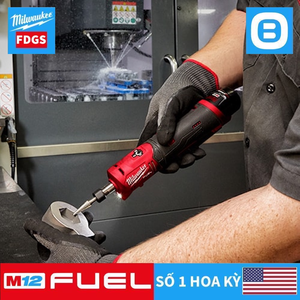 Milwaukee M12 FDGS, Máy mài khuôn, 12V, Màu đỏ đen, 18393007