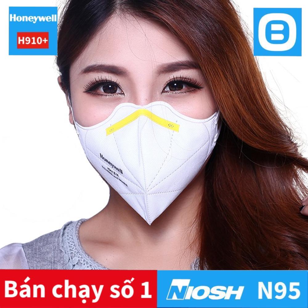 Honeywell H910 Plus, Khẩu trang đạt tiêu chuẩn N95 NIOSH, Lọc 95% bụi mịn virus, Dùng trong y tế, Màu trắng