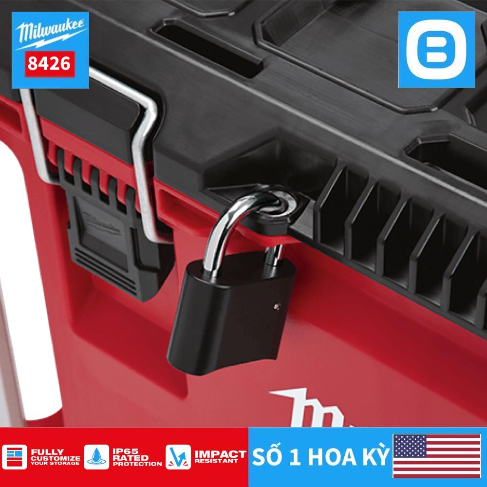 Milwaukee 8426, Hộp đựng dụng cụ, IP65, Chịu tải 114kg, Có bánh xe, Màu đỏ đen, 129305049