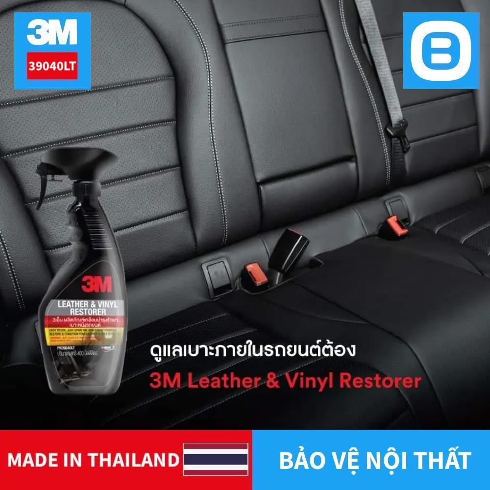 3M 39040LT Leathers & Vinyl Restorer, Chai xịt chăm sóc và bảo vệ nội thất ô tô, 400ml