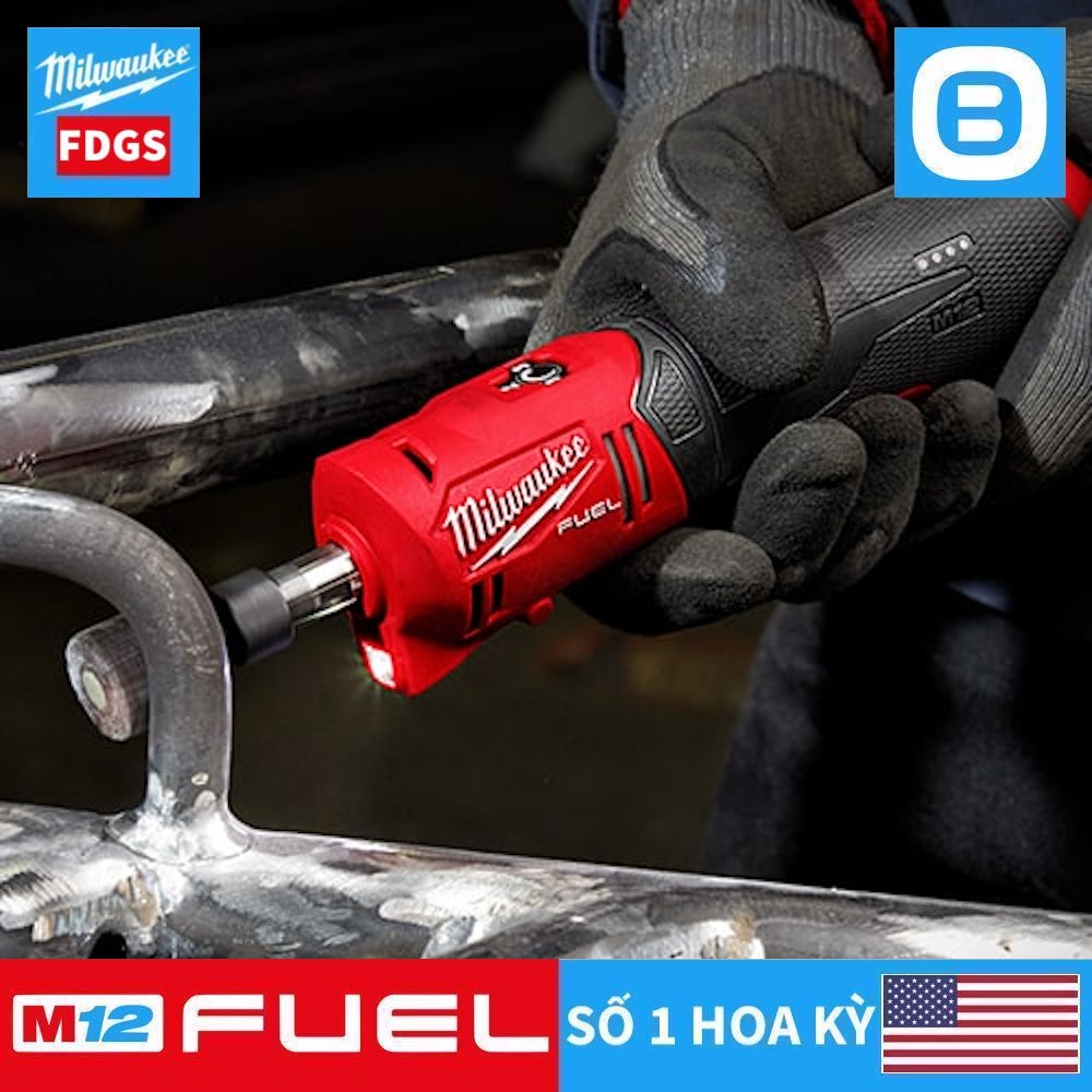 Milwaukee M12 FDGS, Máy mài khuôn, 12V, Màu đỏ đen, 18393007