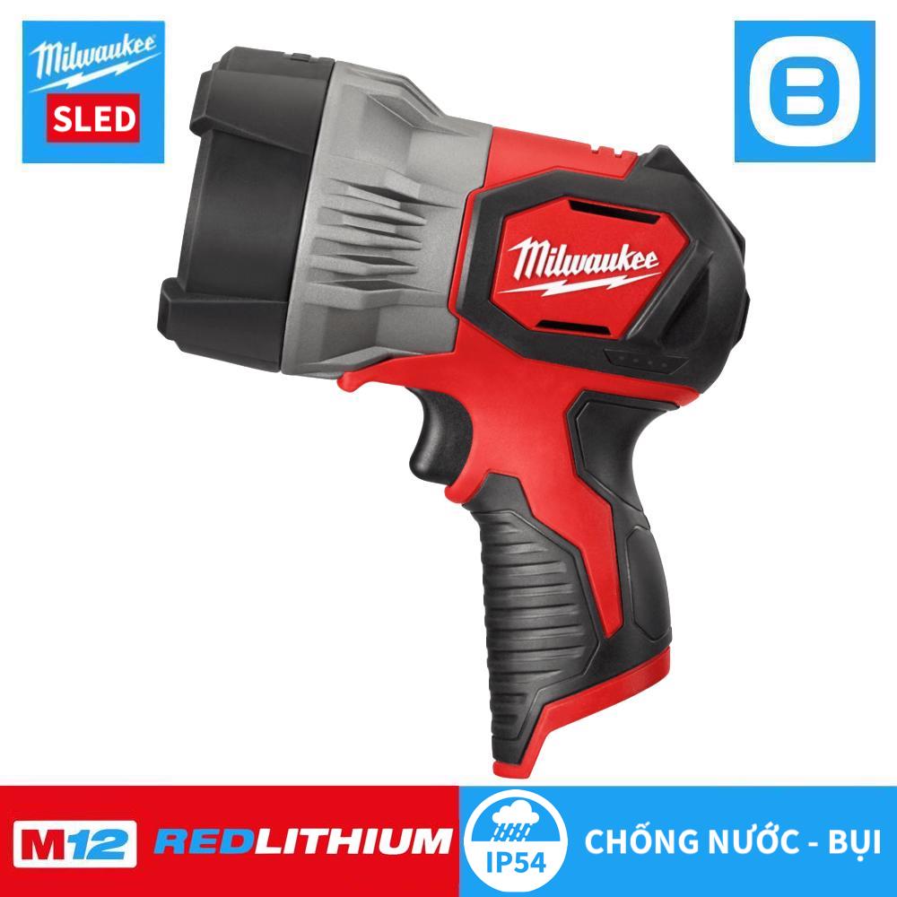Milwaukee M12 SLED, Đèn LED rọi điểm, 12V, IP54, 640m, Màu đỏ đen