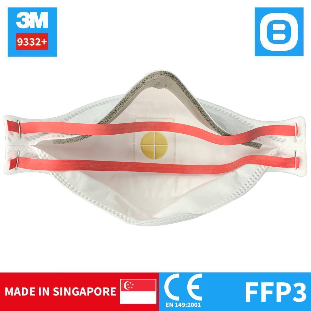 3M Aura 9332+, Khẩu trang bảo vệ hô hấp, Có Van, P3, Lọc 99% bụi mịn virus, Màu trắng, XA010017862