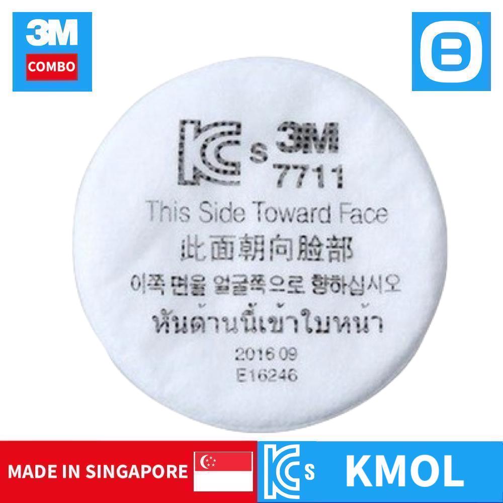 3M Combo mặt nạ phòng độc nửa mặt 3100 Size S, Phin lọc hơi hữu cơ 3301K-100, Tấm lọc 7711, Nắp giữ 774, Chuẩn KMOL-KOSHA, Lọc bụi virus hơi hữu cơ