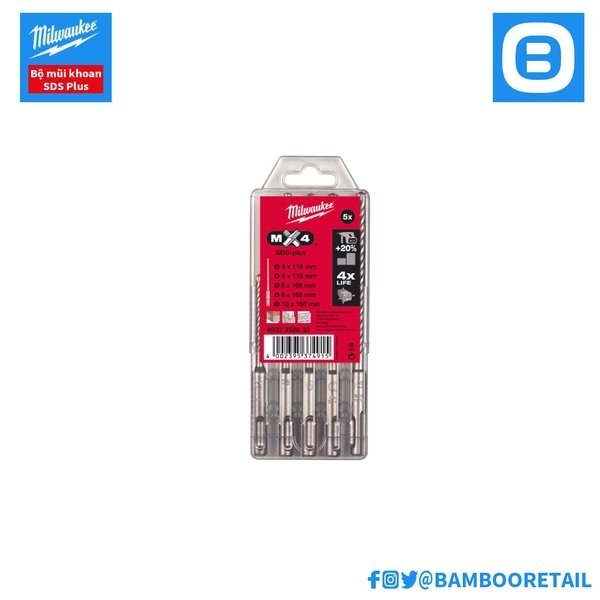 Milwakee, Red combo tháng 2 - 1 Máy khoan búa M18 FHX, 1 Bộ mũi khoan SDS Plus, 1 Sạc pin nhanh M12- 18FC, 1 Pin high output M18 HB8