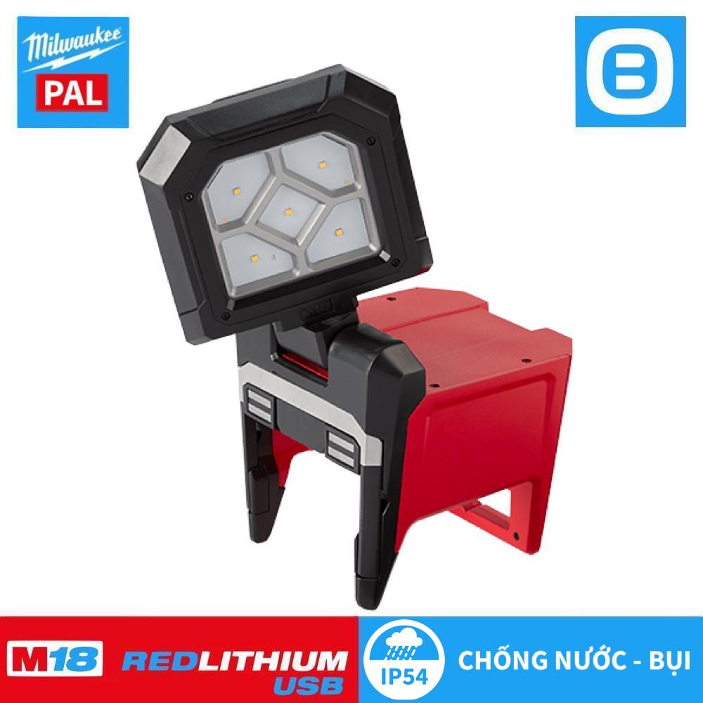 Milwaukee M18 PAL, Đèn LED hắt 360°, 18V, IP54, Màu đỏ đen, 16075008