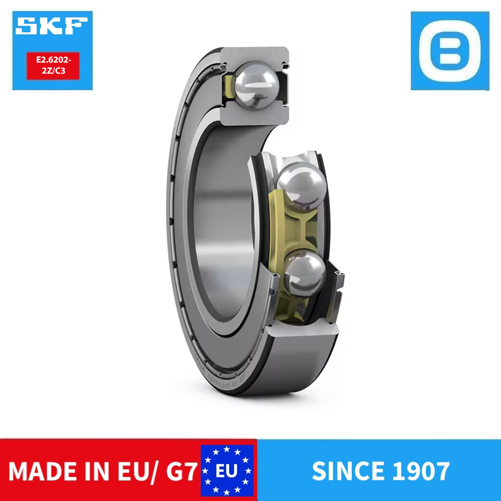 SKF 6202 2Z 2Z/C3 2RSH 2RSL E2.2Z/C3 Deep groove ball bearing, Vòng bi xe máy, d15xB35xB11 mm , Xuất sứ EU/G7