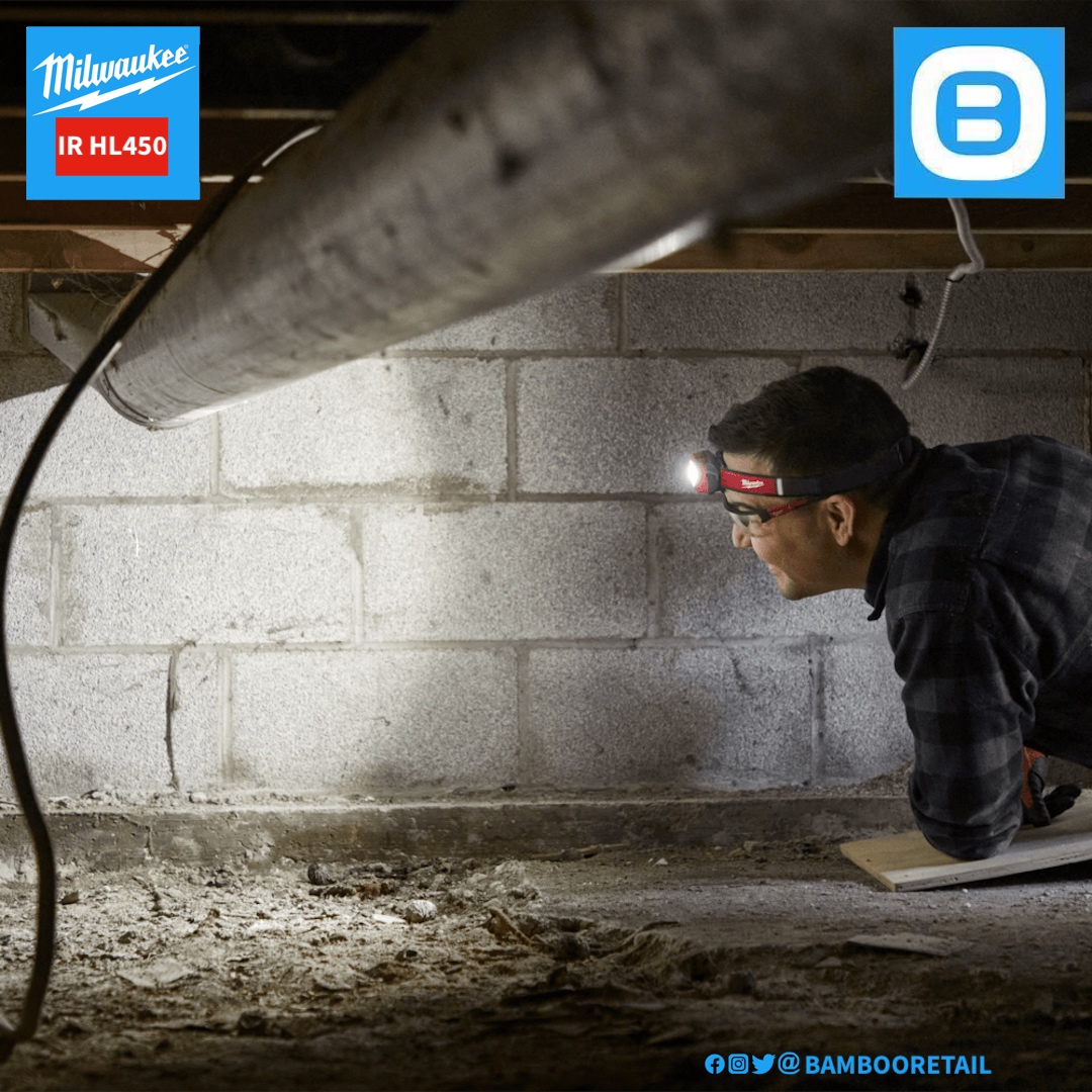 Milwaukee IR HL450, Đèn LED quấn đầu, IP54, Màu đỏ đen, 16110174