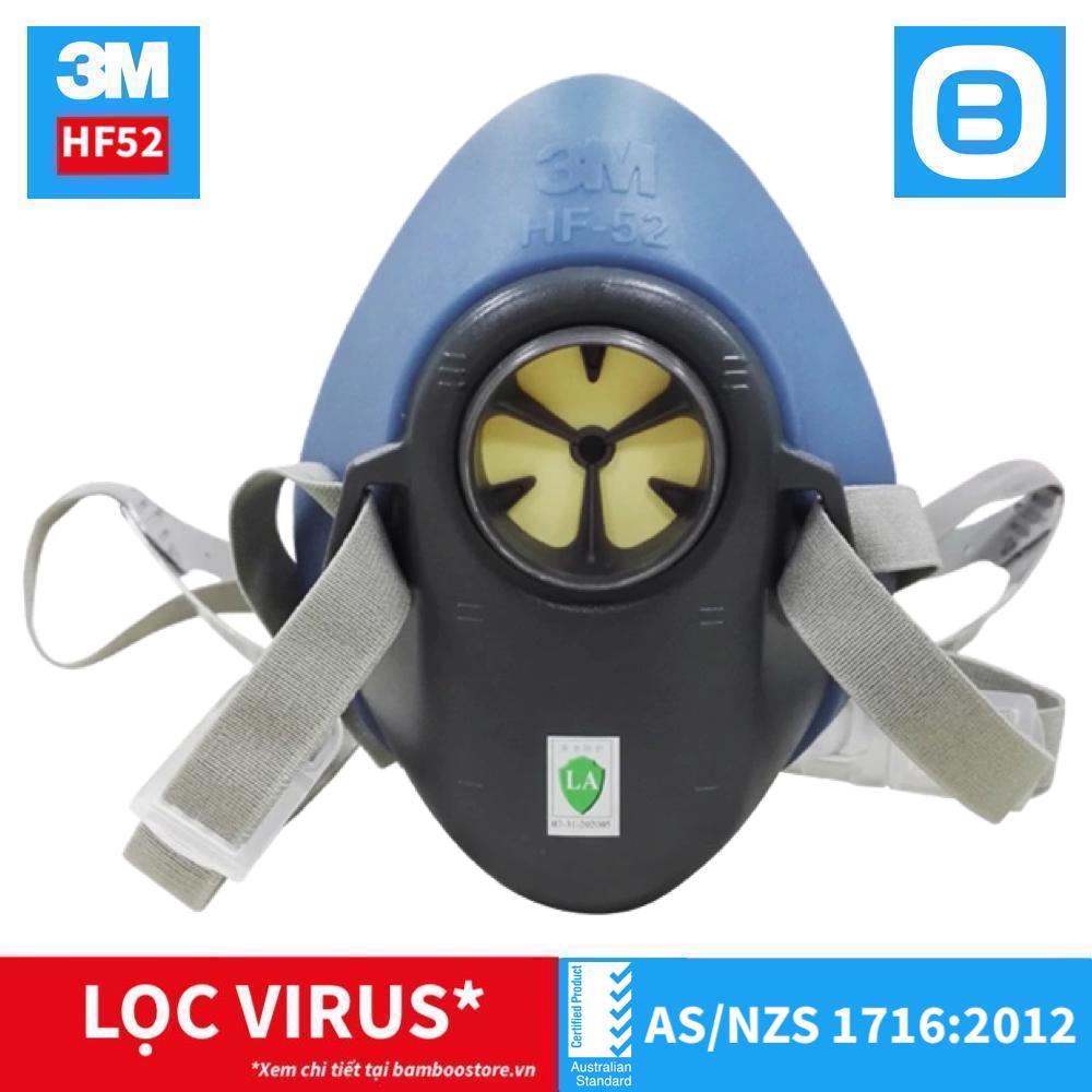 3M Combo mặt nạ phòng độc nửa mặt HF52 Size M, Phin lọc hơi hữu cơ 3301K-100, Tấm lọc 7711, Nắp giữ 774, Chuẩn KMOL-KOSHA, Lọc bụi virus hơi hữu cơ