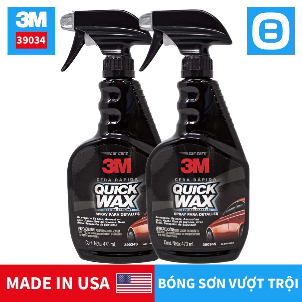 3M 39034 Quick Wax, Dung dịch tăng độ bóng sơn, 473ml