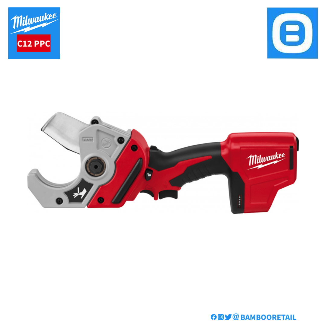 Milwaukee C12 PPC, Máy cắt ống PVC, 12V, Đường kính ống 50mm, Màu đỏ đen, 18465017