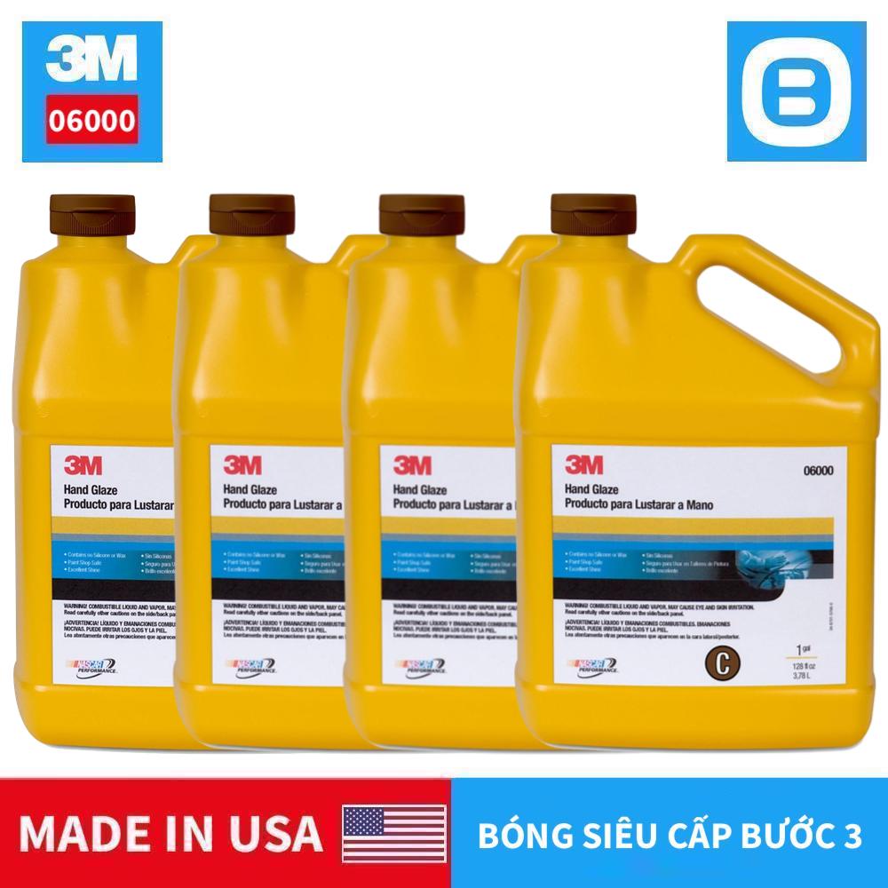 3M 06000 Hand Glaze, Paste đánh bóng bước 3 tăng độ bóng siêu cấp, 3.78 lít