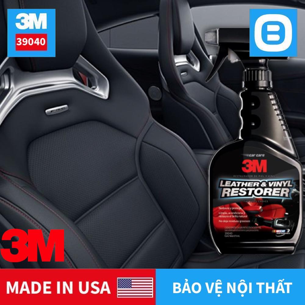 3M 39040 Leathers & Vinyl Restorer, Chai xịt chăm sóc và bảo vệ nội thất ô tô, 473ml
