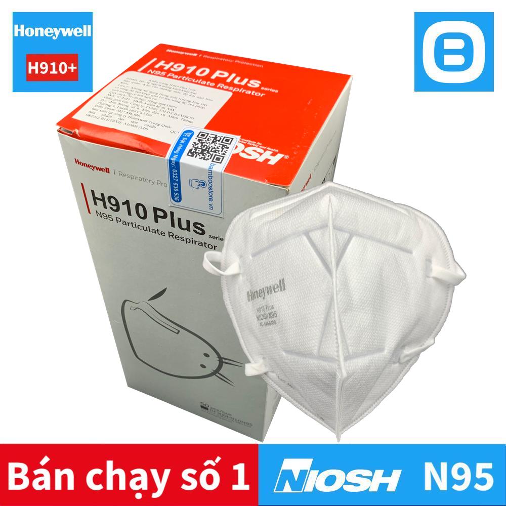 Honeywell H910 Plus, Khẩu trang đạt tiêu chuẩn N95 NIOSH, Lọc 95% bụi mịn virus, Dùng trong y tế, Màu trắng