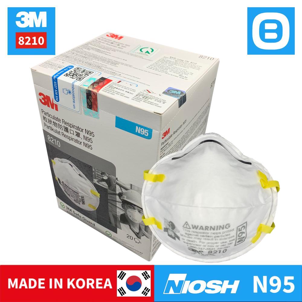 3M 8210, Khẩu trang bảo vệ hô hấp, Dây đeo qua đầu, NIOSH N95, Màu Trắng, WX700900136