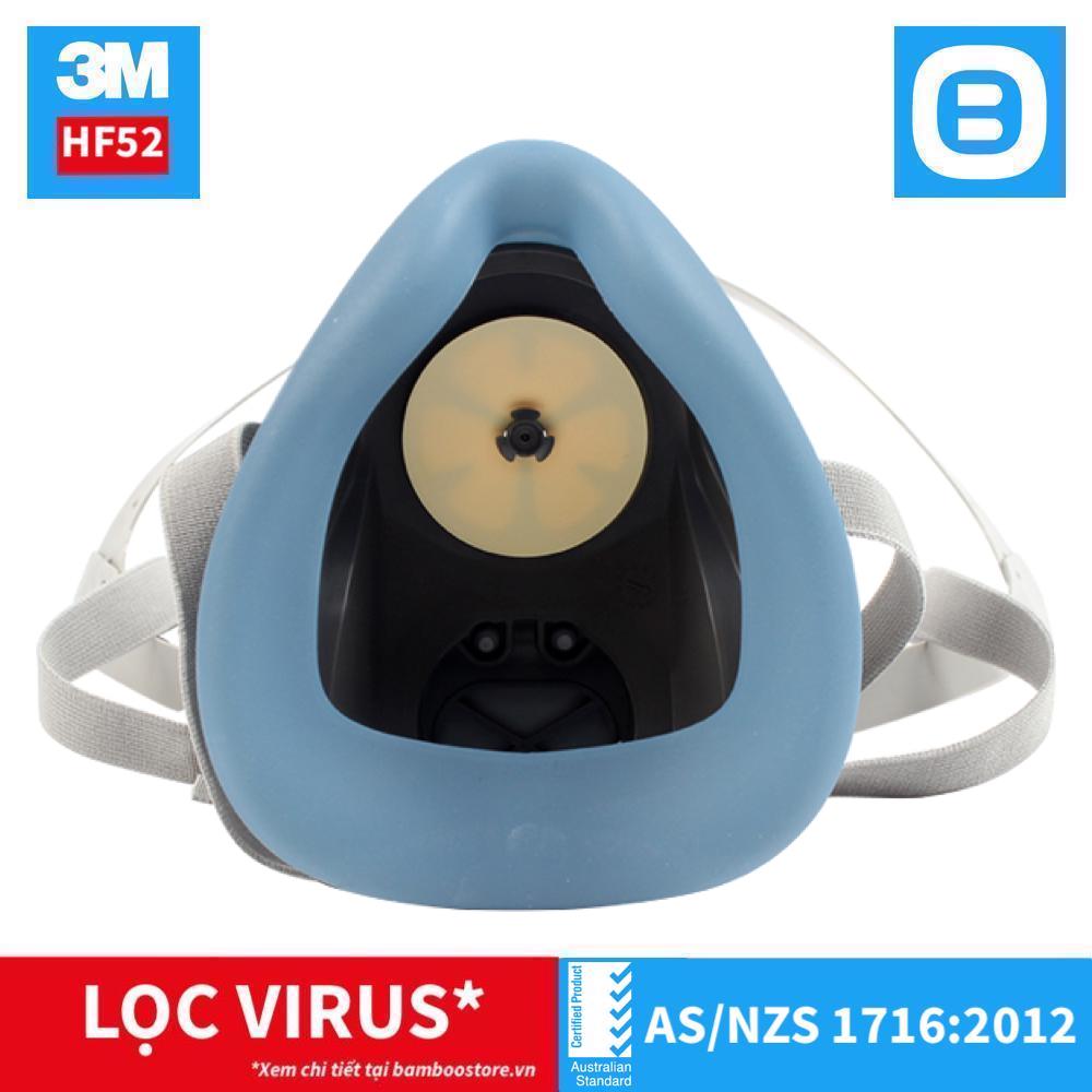 3M Combo mặt nạ phòng độc nửa mặt HF52 Size M, Phin lọc hơi hữu cơ 3301K-100, Tấm lọc 7711, Nắp giữ 774, Chuẩn KMOL-KOSHA, Lọc bụi virus hơi hữu cơ