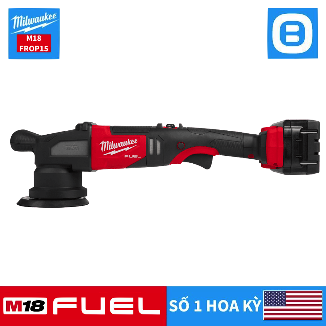 Milwaukee, Combo Máy đánh bóng M18 FROP15 - Nhận quà trọn vẹn, 1 máy đánh bóng M18 FROP15, 1 pin 5Ah, 1 Sạc 12-18V