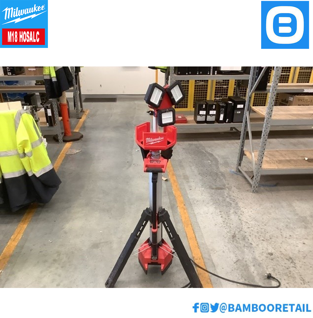 Milwaukee M18 HOSALC, Đèn hắt sáng hiệu suất cao, 18V, Pin sạc M18B5, Màu đỏ đen