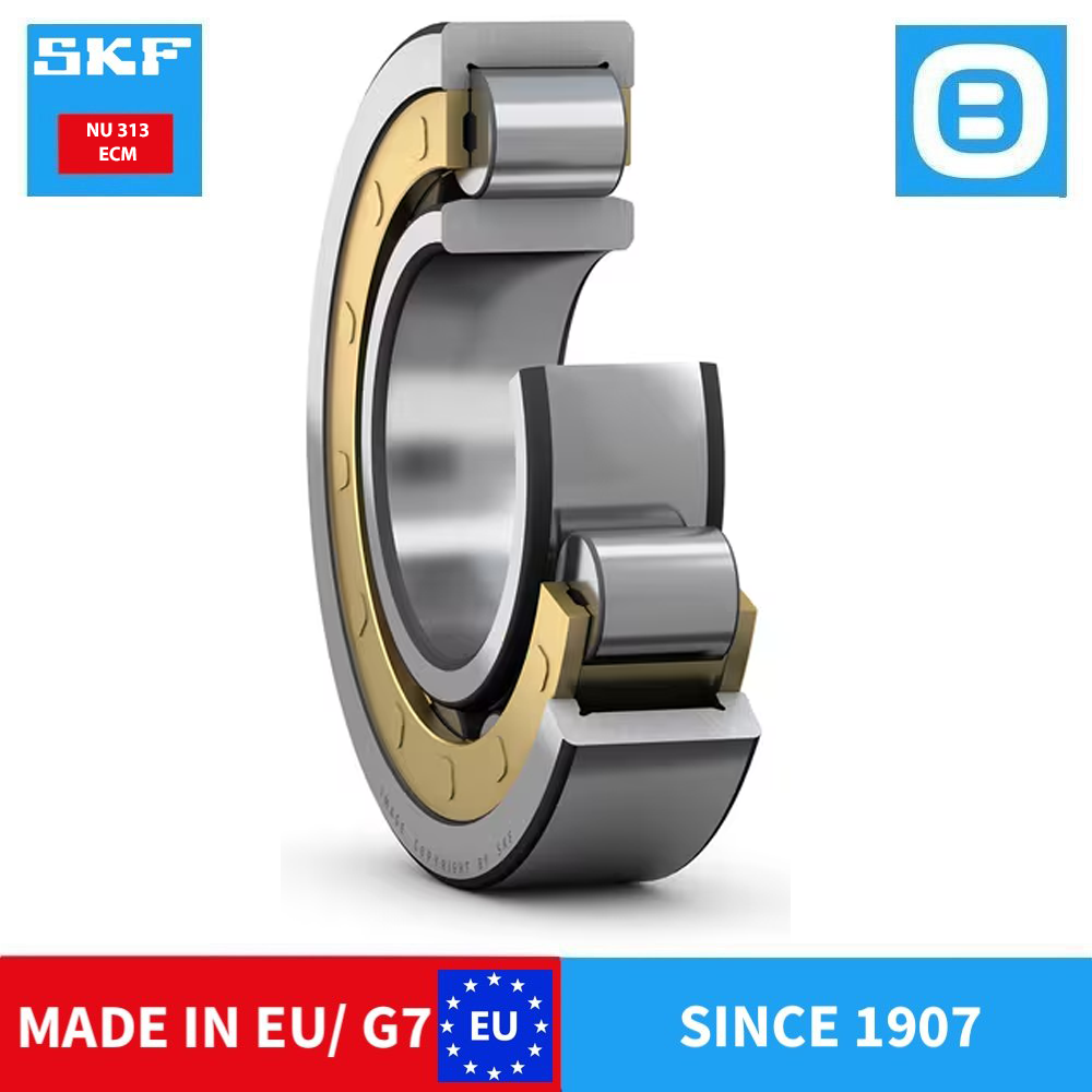 SKF NU 313 ECP ECP/C3 ECJ ECM ECM/C3 Single row cylindrical roller bearing, NU design, Vòng bi đũa đỡ, d64xD140xB33 mm, Xuất sứ EU/G7