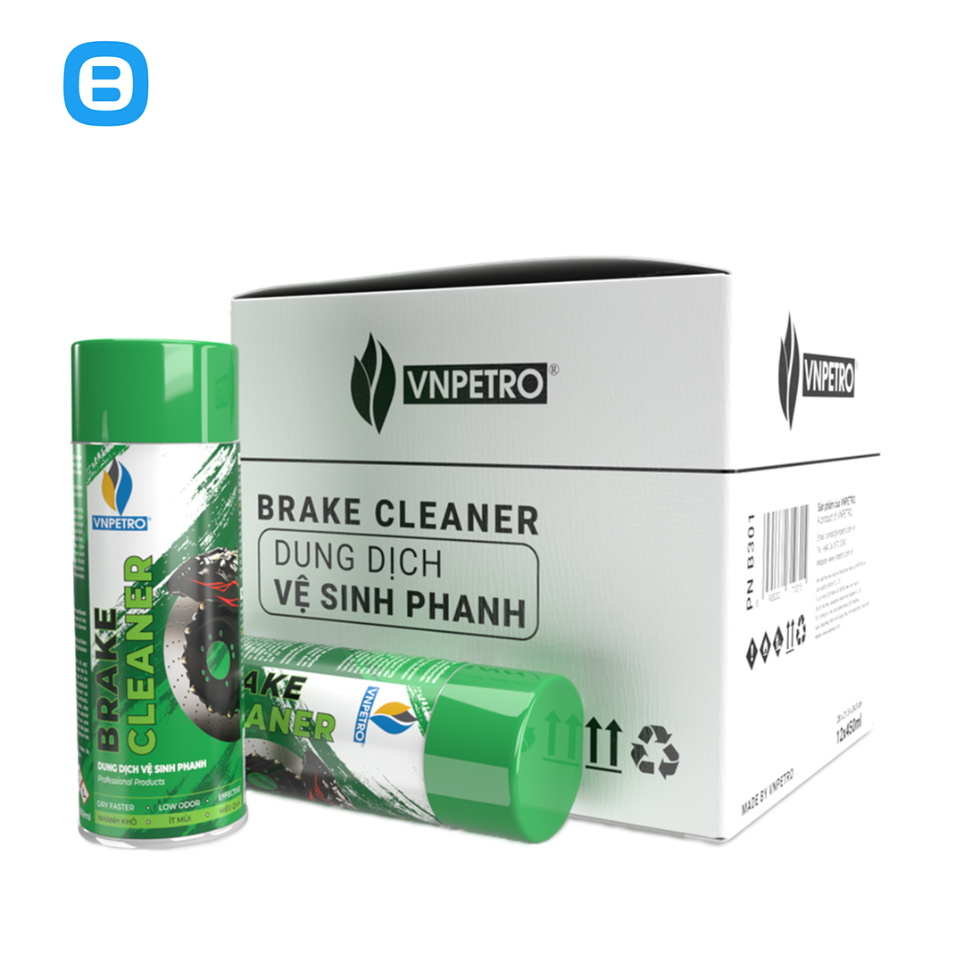 VNPetrol PNB301, Brake Cleaner, Dung dịch vệ sinh phanh, 450ml - Chai