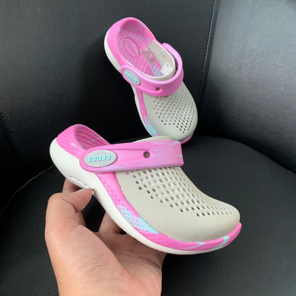Clog LR Kid - Xám Camo Hồng