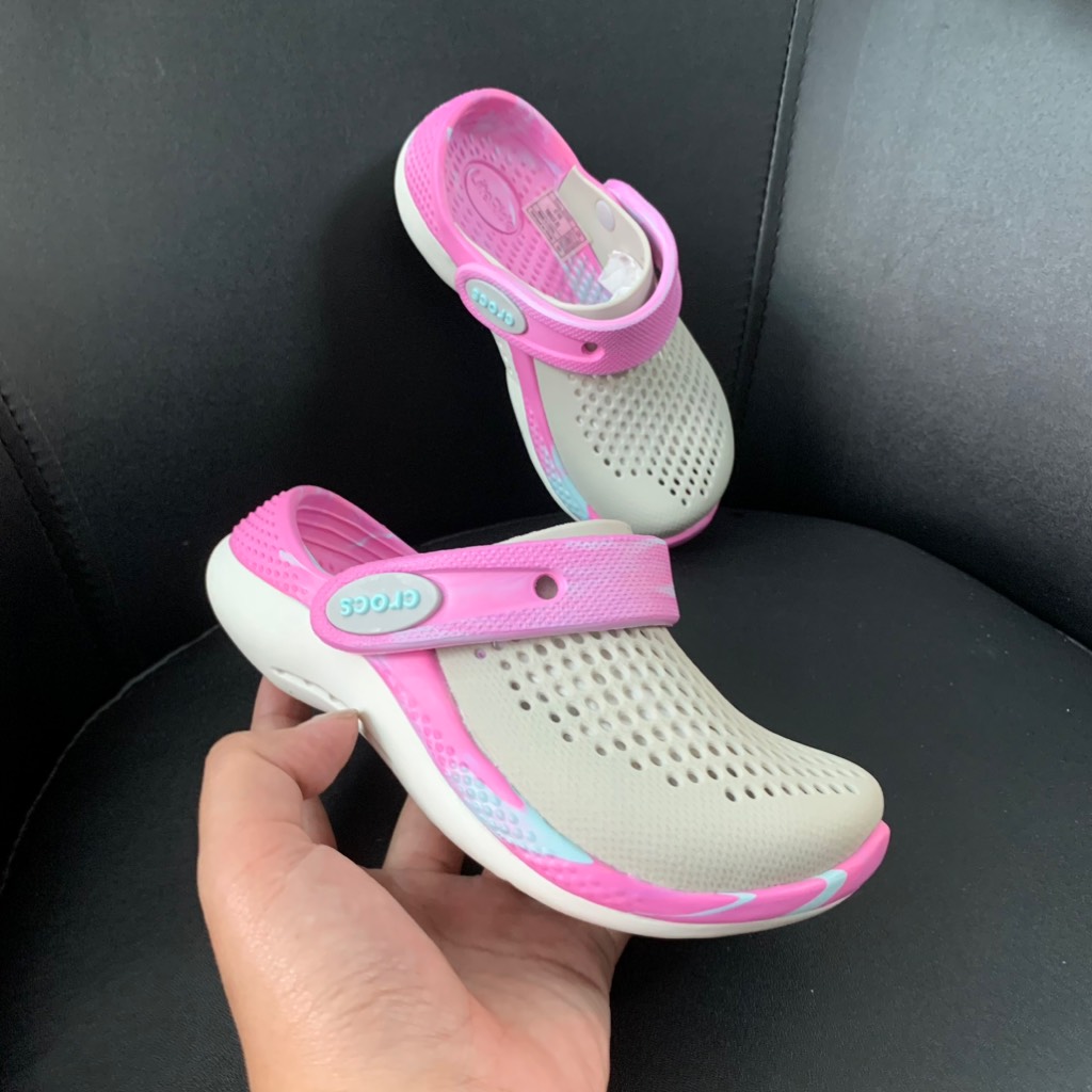 Clog LR Kid - Xám Camo Hồng