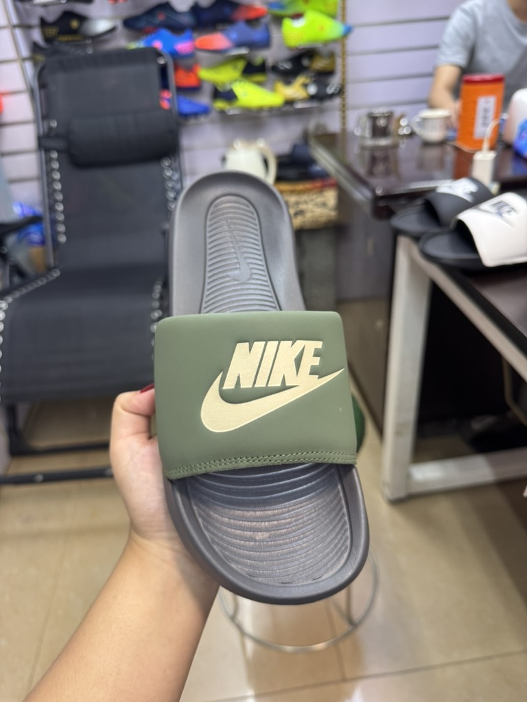 Nike Victori One Slide - Dark Grey Army Green/ Xám Xanh