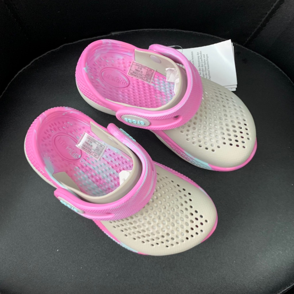 Clog LR Kid - Xám Camo Hồng