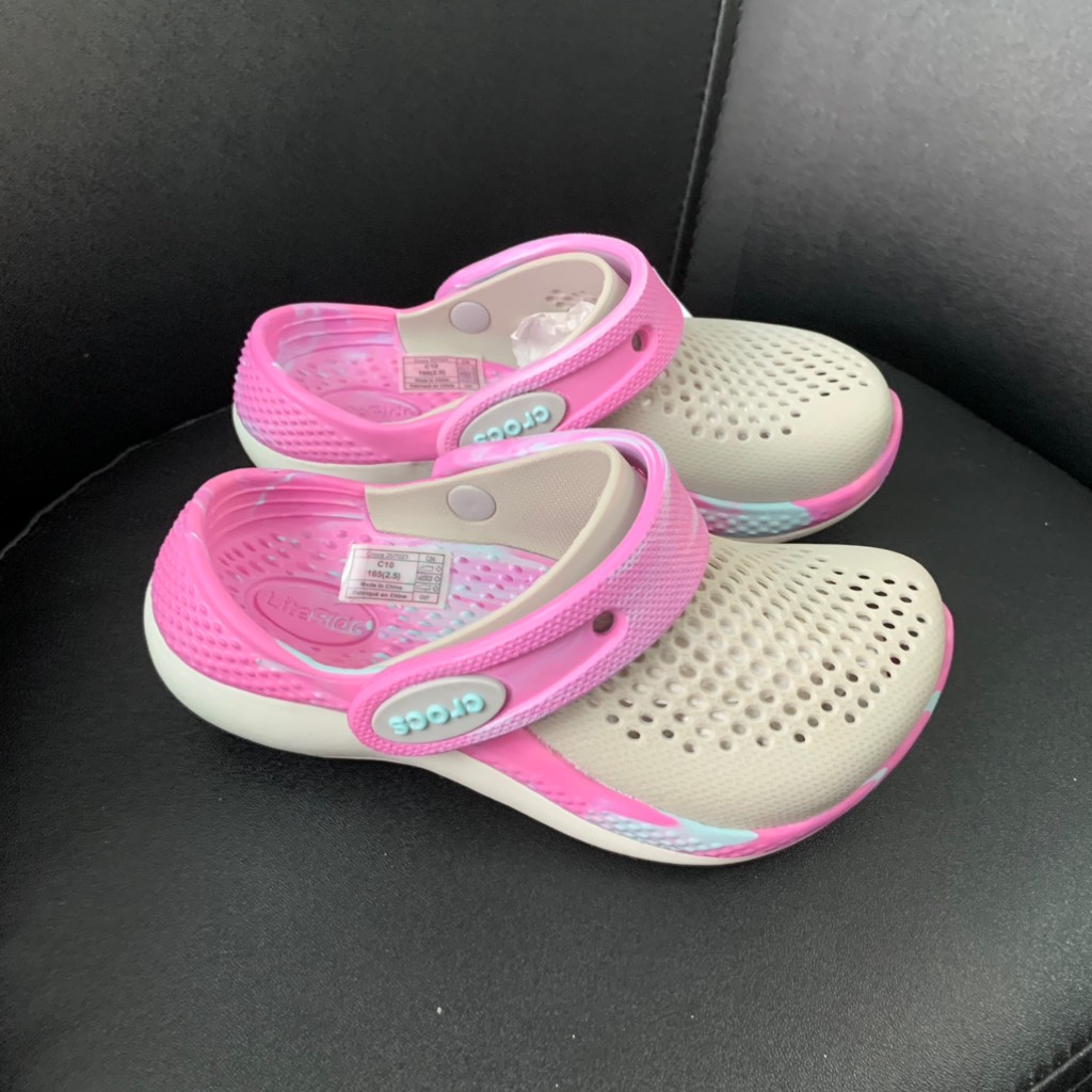 Clog LR Kid - Xám Camo Hồng