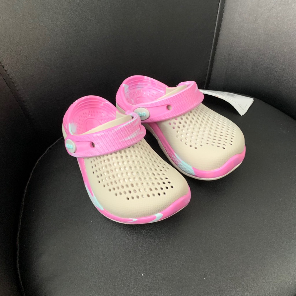 Clog LR Kid - Xám Camo Hồng