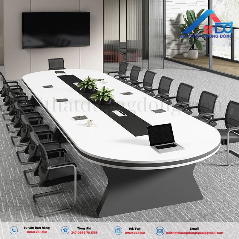 Gợi ý bố trí bàn làm việc chân gỗ trong văn phòng