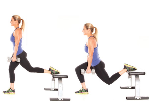 Bài tập Reverse Dumbbell Lunge