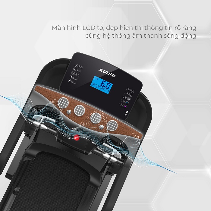 Màn hình máy chạy bộ điện AGT-105L độc đáo, thân thiện