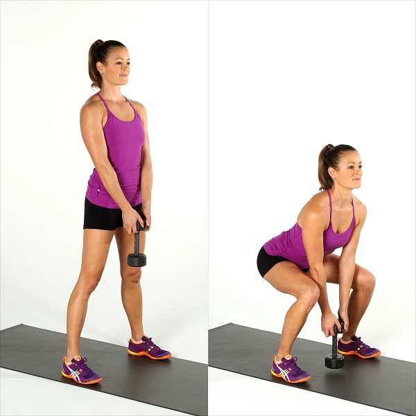 Bài tập Weighted Squat cùng tạ tay