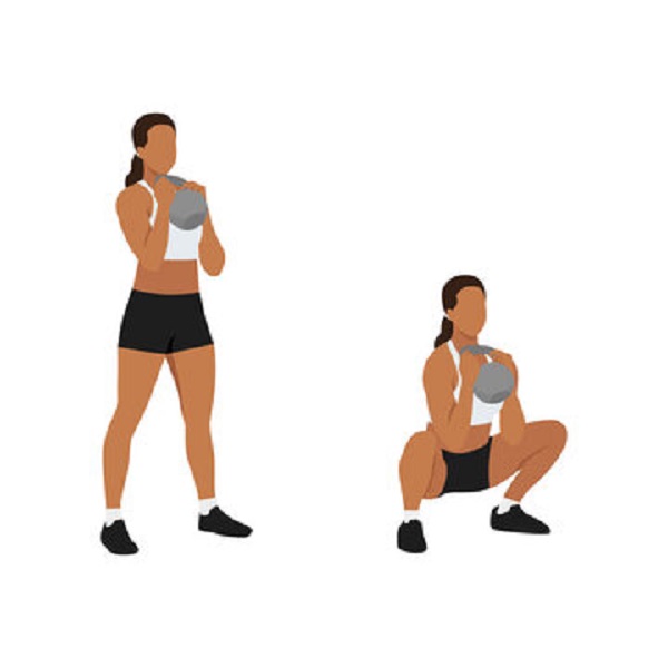 Bài tập với tạ bình vôi Goblet Squat