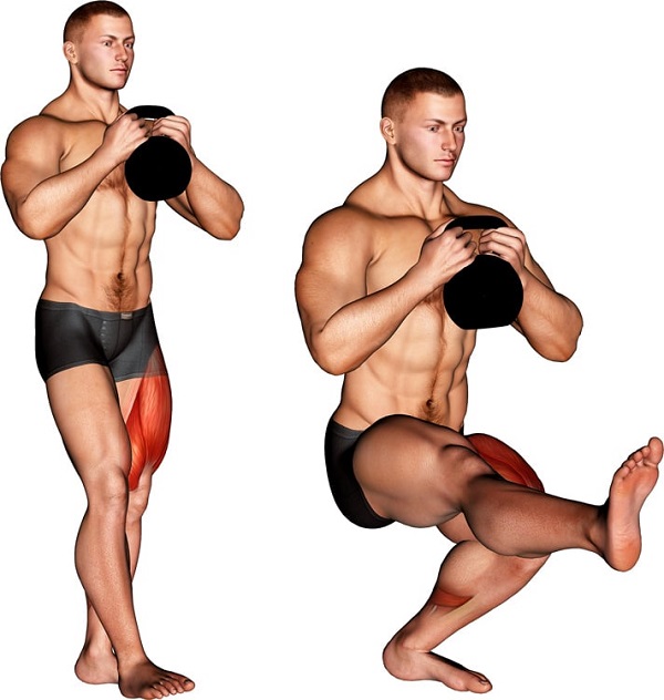 Bài tập Kettlebell Pistol Squat