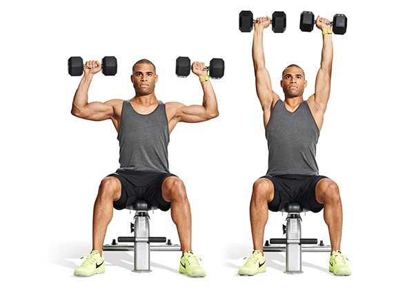 Bài tập Seated Dumbbell Shoulder Press - Ngồi đẩy tạ qua vai