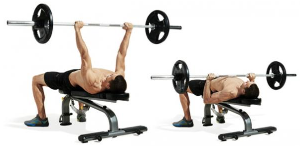 Bài tập Bench press nằm trên ghế phẳng và đẩy tạ đòn