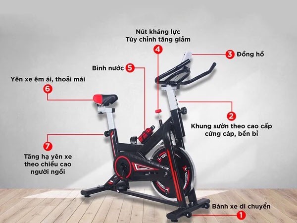 Thiết kế xe đạp tập thể dục Spin Bike MK207 giá rẻ