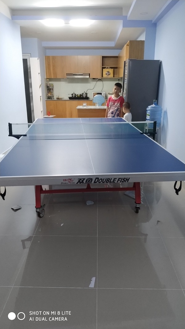 Hình ảnh Bàn bóng bàn Double Fish 323 thực tế tại nhà khách hàng