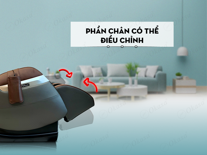 Điều chỉnh được phần chân khi sử dụng ghế OKASA OS - 268 Plus