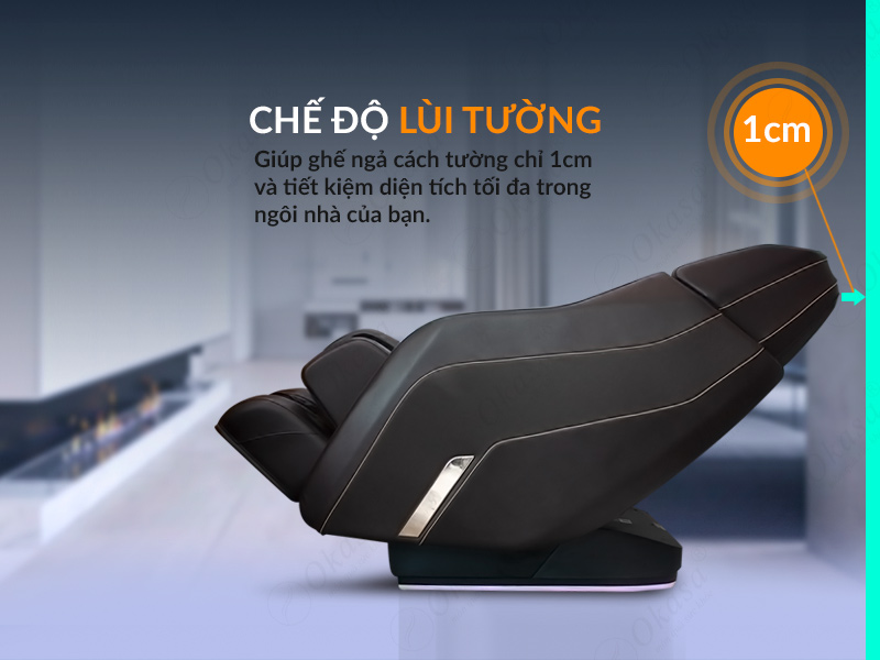 Chế độ lùi tường của ghế massage OKASA PRO S1 hiện đại