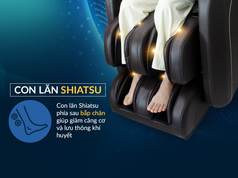 Thiết kế con lăn Shiatsu giảm căng cơ và lưu thông khí huyết