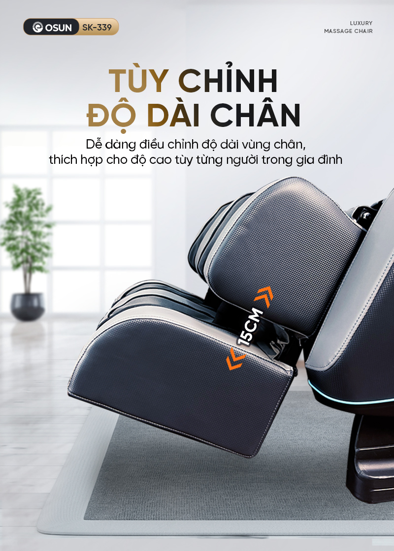 Độ dài của ghế tùy chỉnh thiết kế hài hòa tiện ích