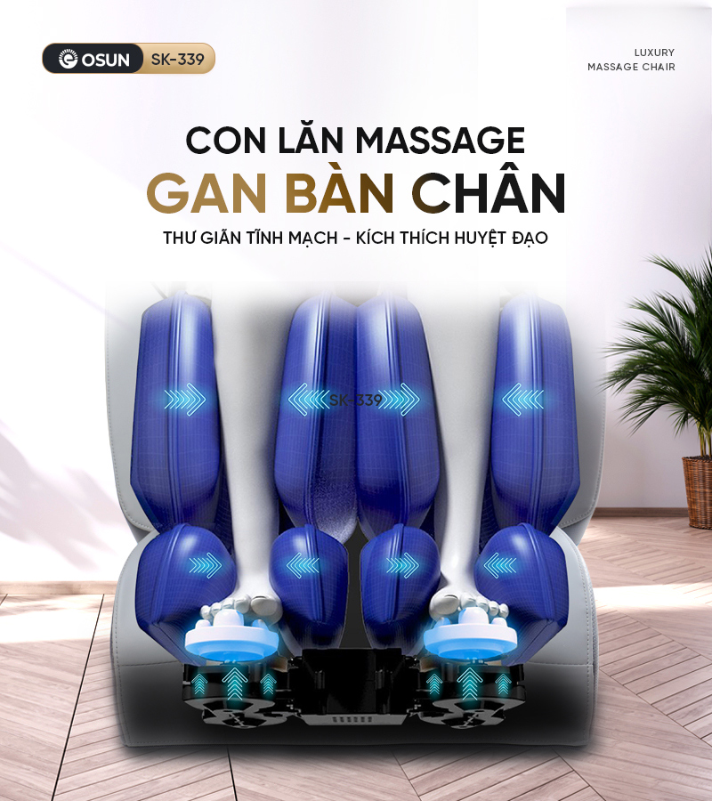 Hệ thống con lăn massage của ghế massage toàn thân OSUN SK-399  thư giãn