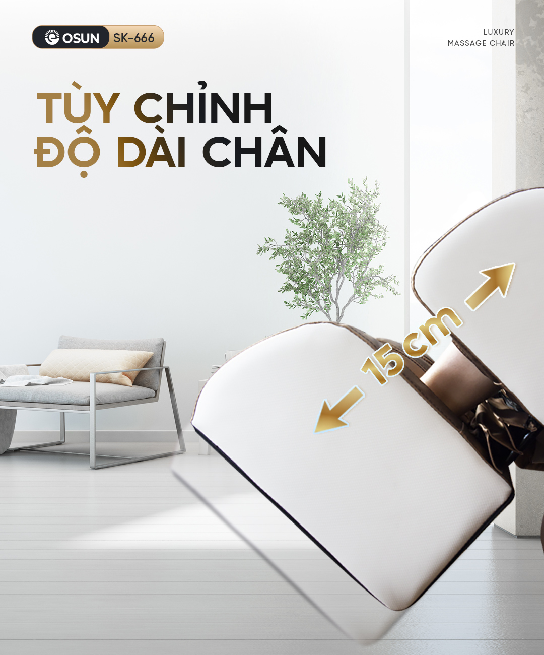 Ghế OSUN SK-666 tiện ích điều chỉnh độ dài chân phù hợp