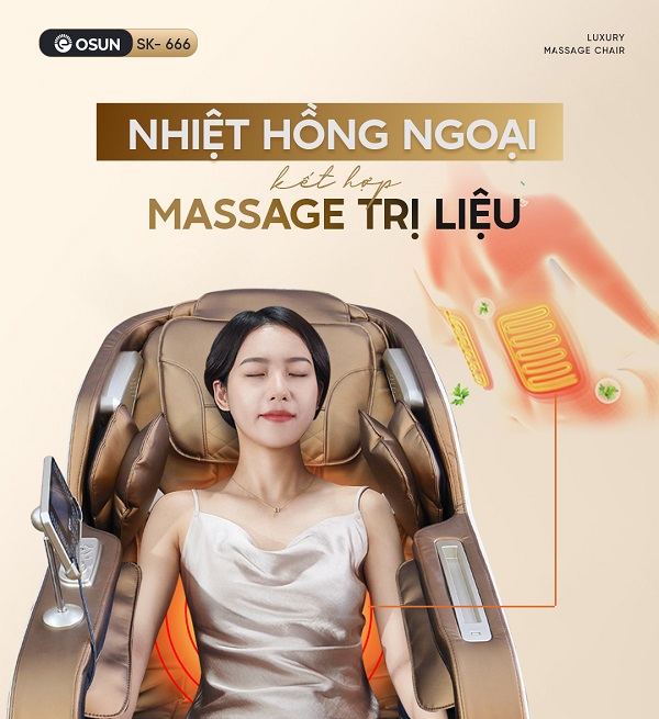 Ghế massage Toàn Thân OSUN SK-666 nhiệt hồng ngoại massage trị liệu hiệu quả